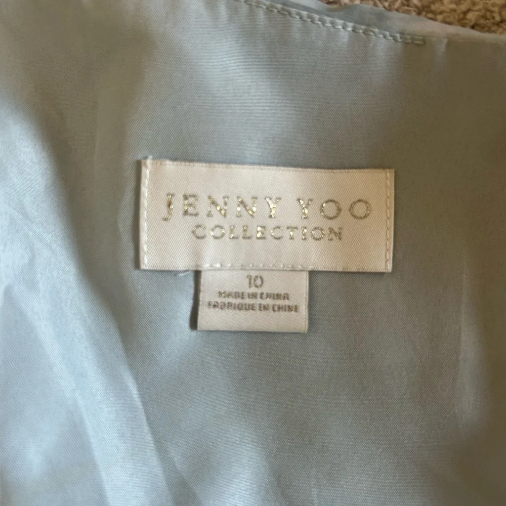 Jenny Yoo Inesse Light Blue Green Floral Maxi Dress Size 10 - Picture 8 of 9